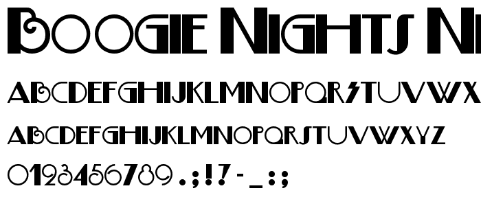 Boogie Nights NF font